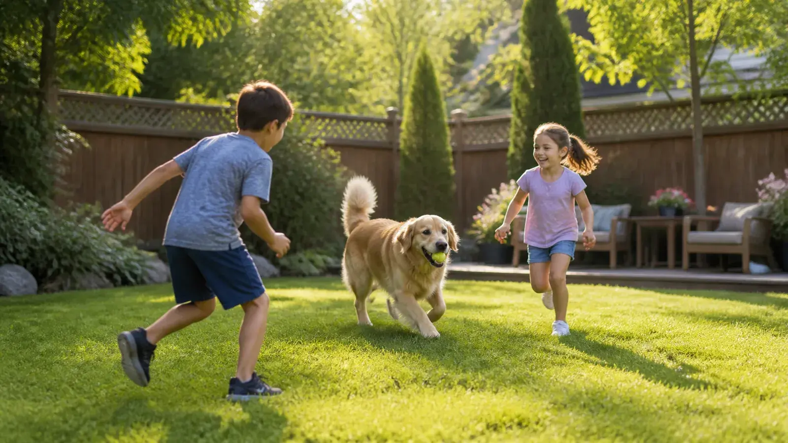 Dog-friendly backyard scene near Stanley Park